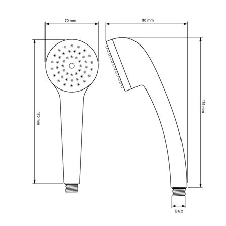 ชุดฝักบัวสายอ่อน 1 ระดับ NAPA 9126 สีโครม_1