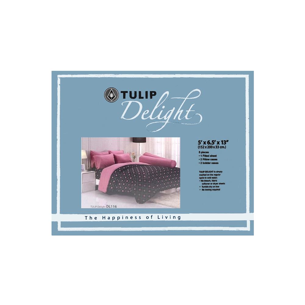 ชุดผ้าปูที่นอน 5 ฟุต 5 ชิ้น TULIP DELIGHT 60013-DL116