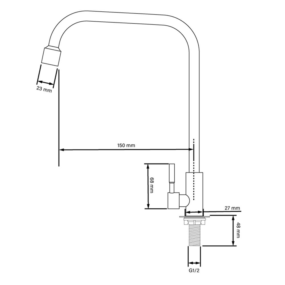 ก๊อกซิงค์เดี่ยวเคาน์เตอร์ NAPA 2966 สเตนเลส