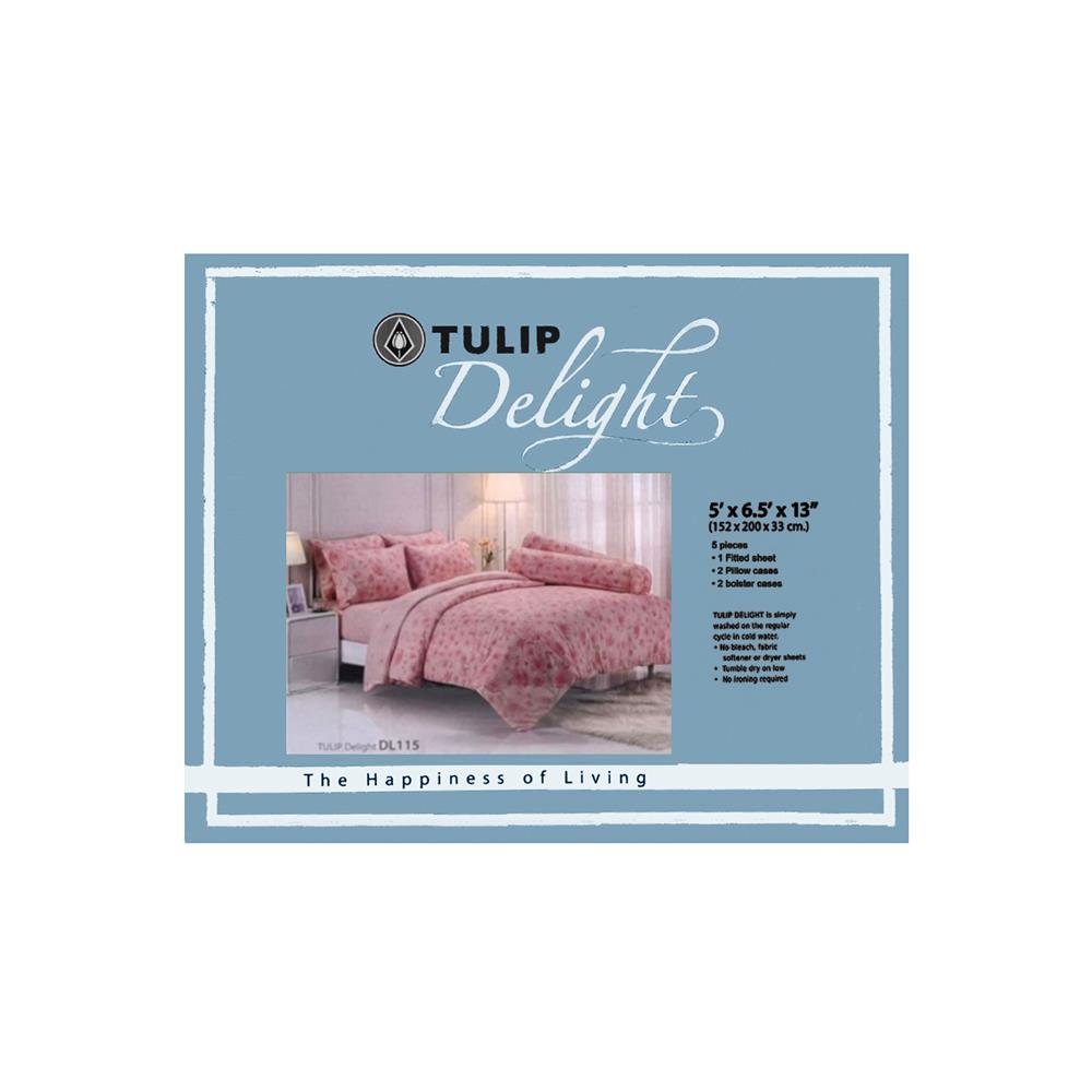 ชุดผ้าปูที่นอน 5 ฟุต 5 ชิ้น TULIP DELIGHT 60013-DL115
