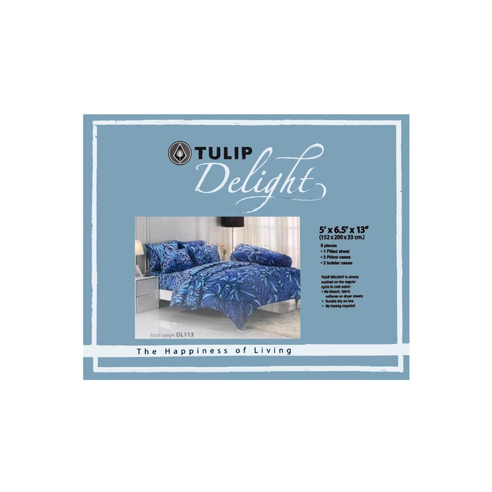 ชุดผ้าปูที่นอน 5 ฟุต 5 ชิ้น TULIP DELIGHT 60013-DL113