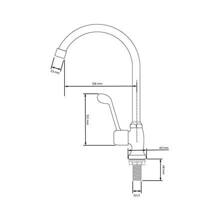 ก๊อกซิงค์เดี่ยวเคาน์เตอร์ NAPA 2924 สีโครม_1