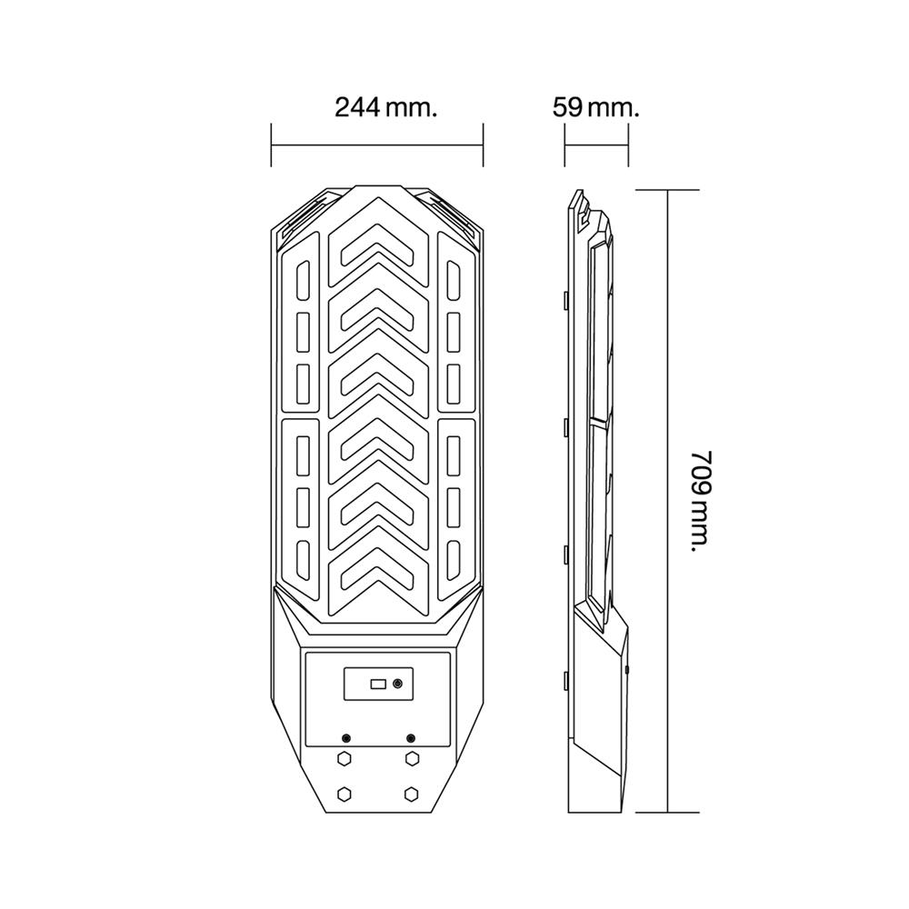 ไฟถนน SOLAR HI-TEK HFSS001500 150 วัตต์ DAYLIGHT/COOL WHITE/WARM WHITE สีดำ