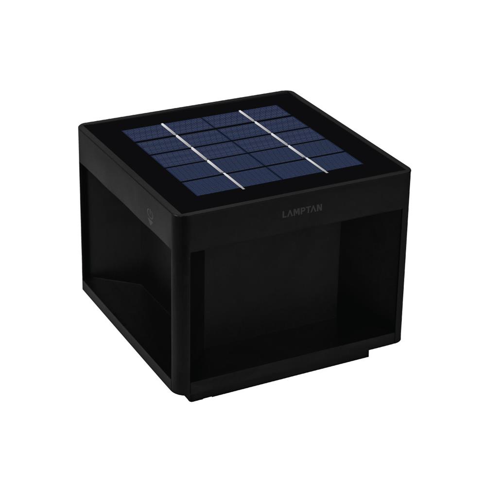 ไฟหัวเสา SOLAR LAMPTAN POLE CUBIC 15 วัตต์ DAYLIGHT/COOL WHITE/WARM WHITE สีดำ