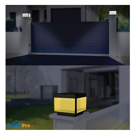 ไฟหัวเสา SOLAR LAMPTAN POLE CUBIC 15 วัตต์ DAYLIGHT/COOL WHITE/WARM WHITE สีดำ_5