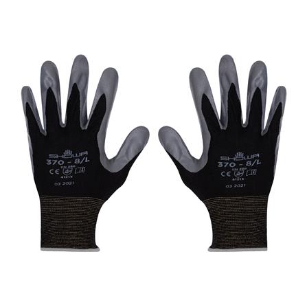 ถุงมือไนลอนเคลือบยาง SHOWA 370 SIZE L สีดำ_1