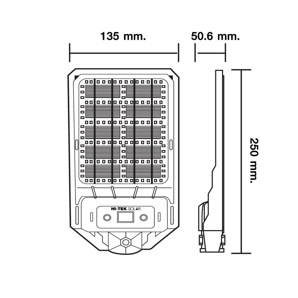 ไฟถนน SOLAR HI-TEK HFSS02060D 60 วัตต์ DAYLIGHT สีดำ