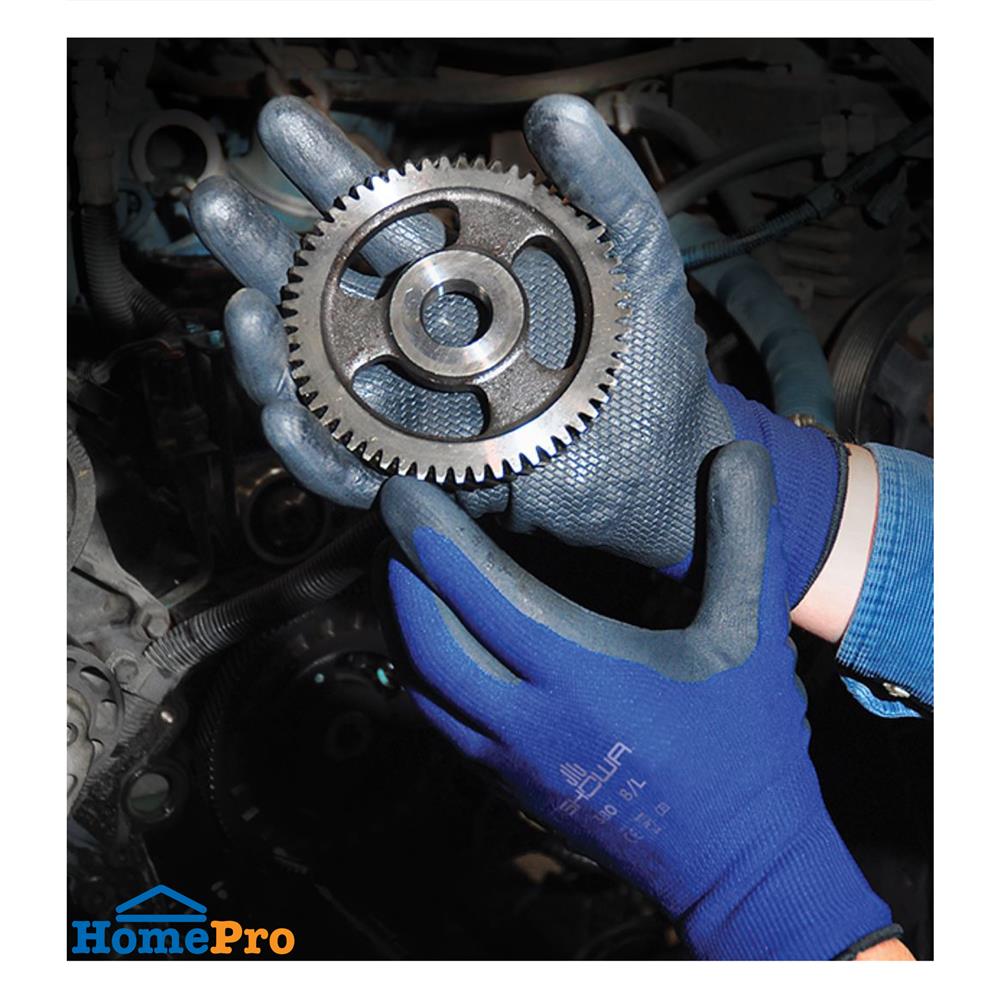 ถุงมือไนลอนเคลือบยาง SHOWA 380 SIZE L สีน้ำเงิน