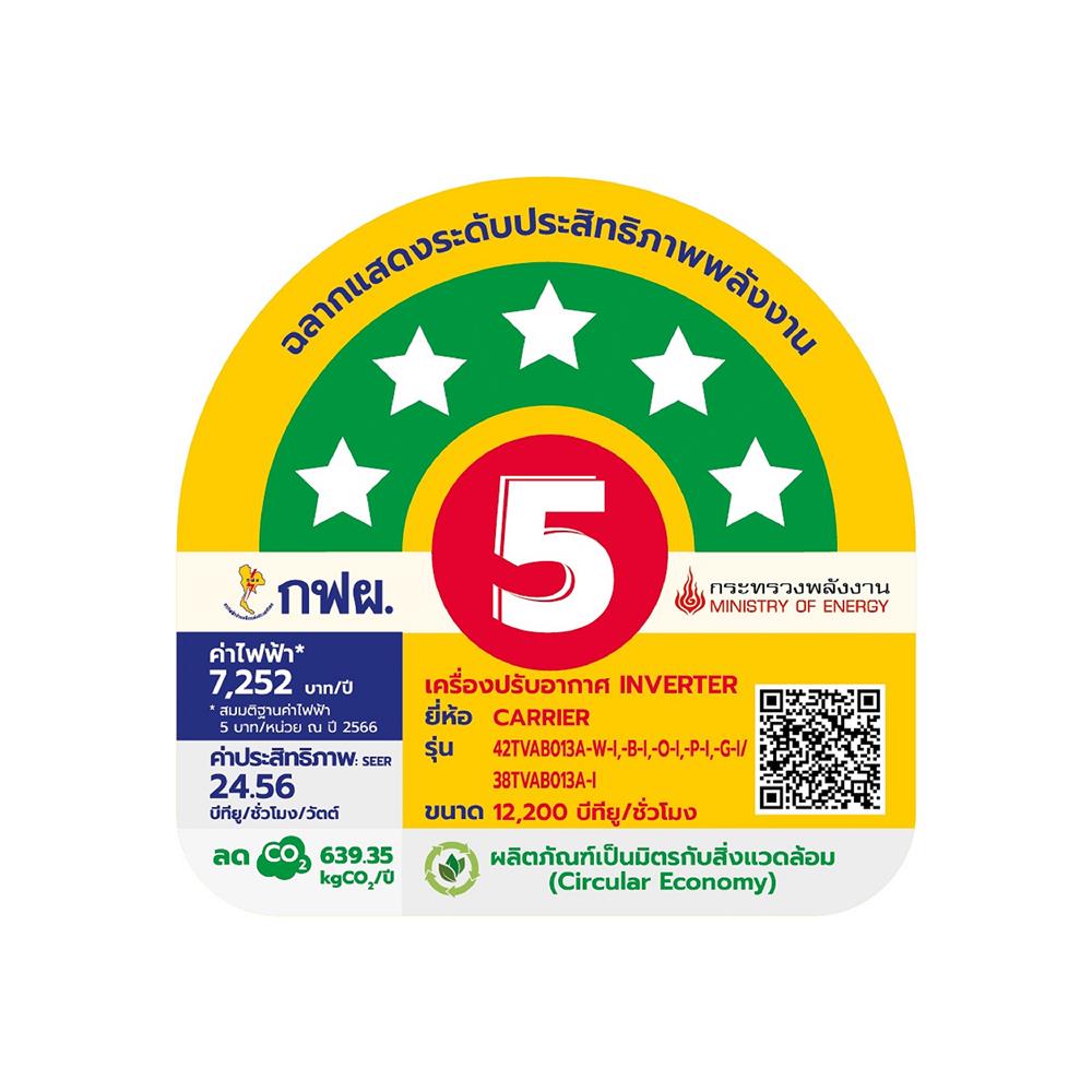 แอร์ผนัง CARRIER 42TVAB013AGI 12200 บีทียู อินเวอร์เตอร์