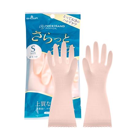 ถุงมือ PVC SHOWA SARATTO TOUCH SIZE S สีชมพูอ่อน_0
