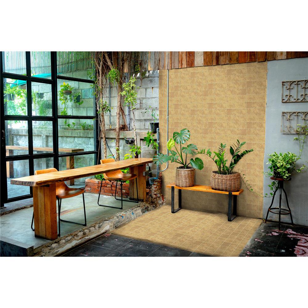 กระเบื้องผนังพอร์ซเลน 4x4 นิ้ว COTTO สลิม บริค เบจ PM 1 ตร.ม.