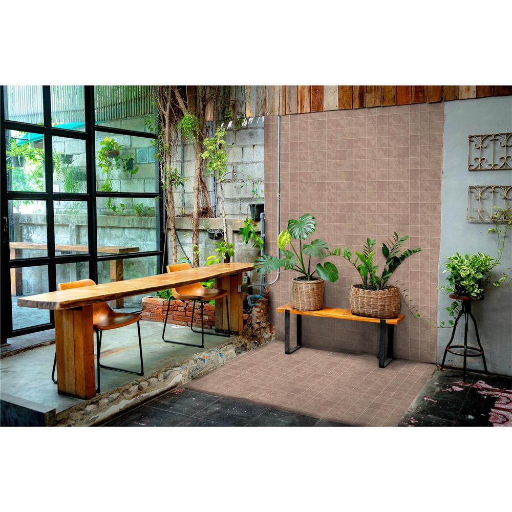 กระเบื้องผนังพอร์ซเลน 4x4 นิ้ว COTTO สลิม บริค ชมพู PM 1 ตร.ม.