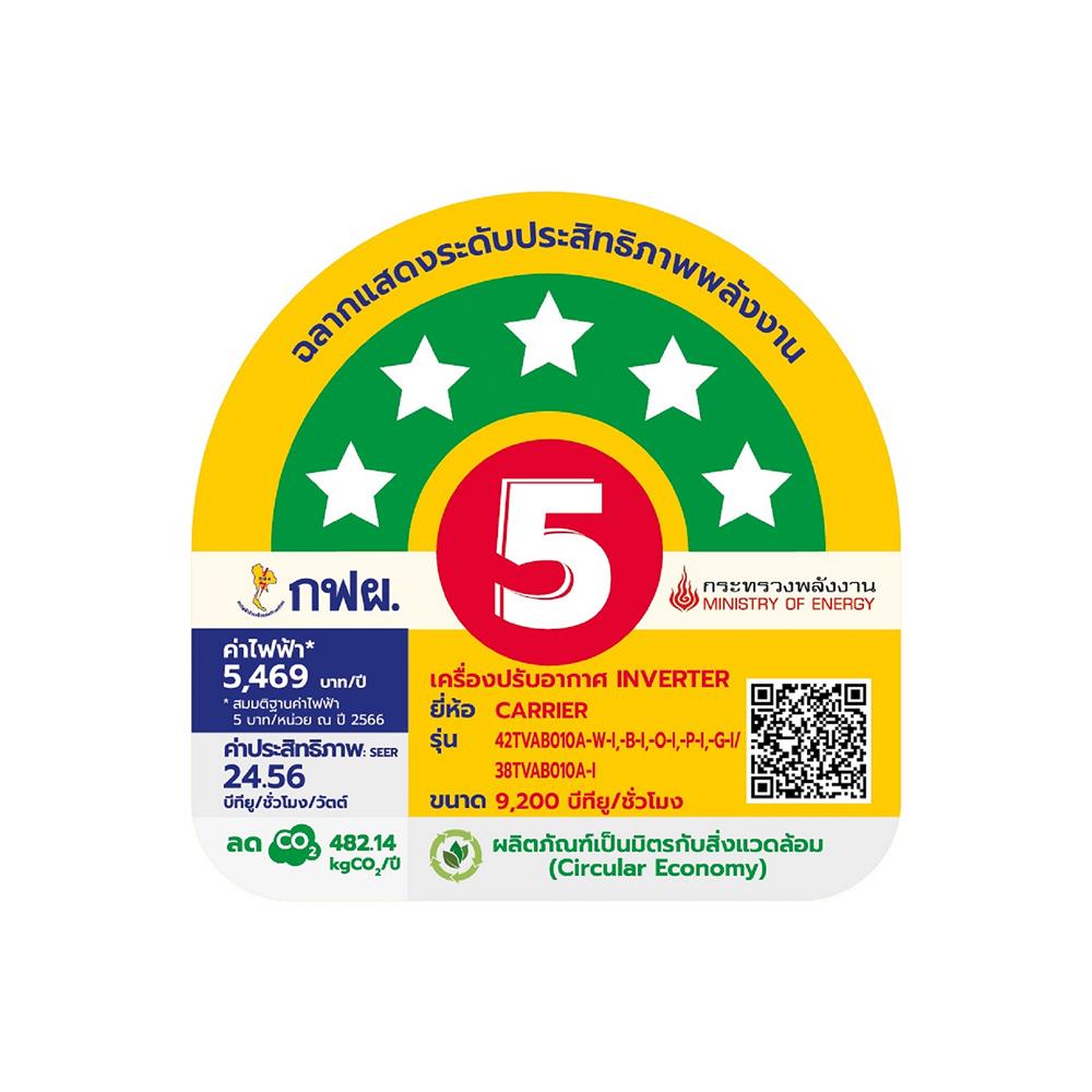 แอร์ผนัง CARRIER 42TVAB010API 9200 บีทียู อินเวอร์เตอร์