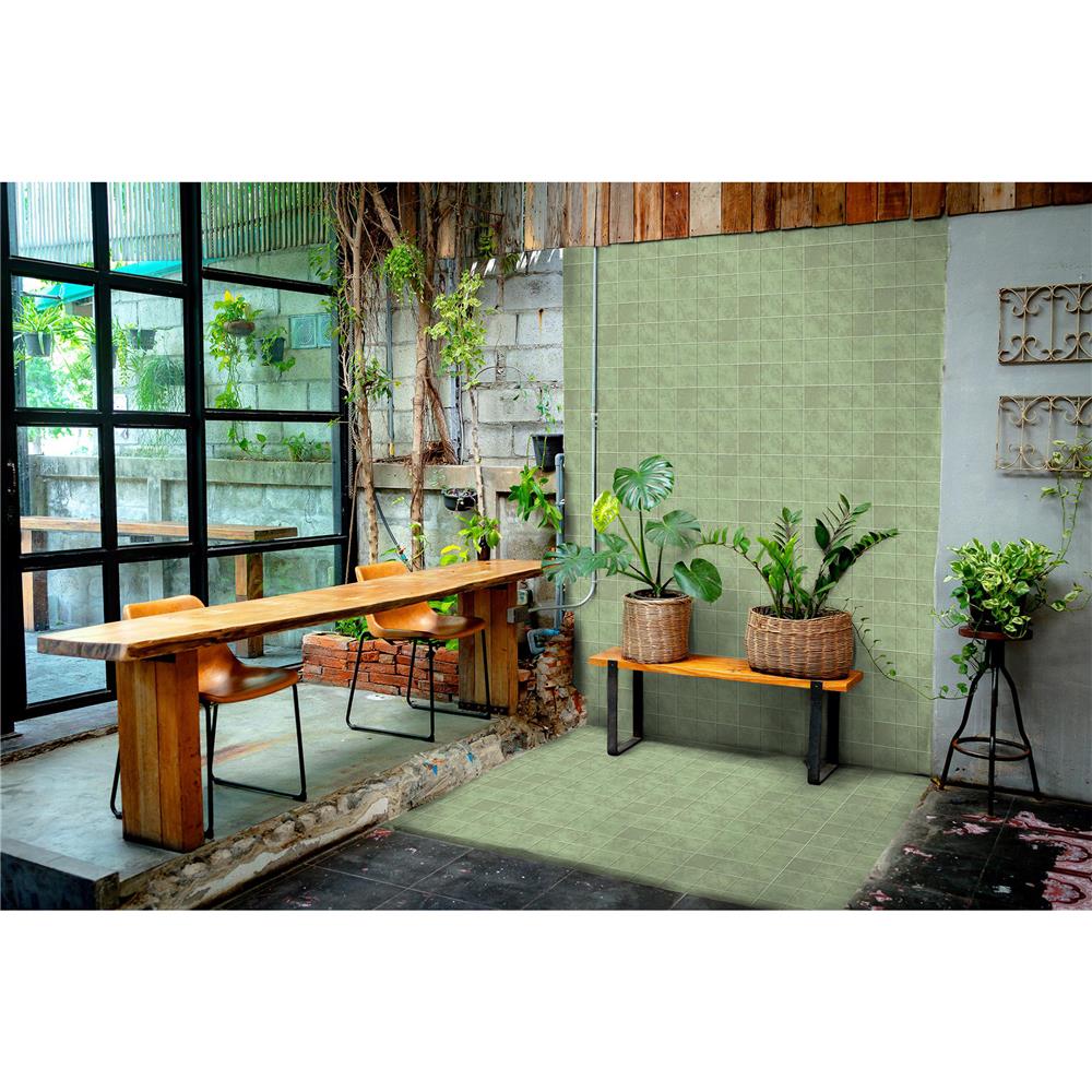 กระเบื้องผนังพอร์ซเลน 4x4 นิ้ว COTTO สลิม บริค เขียว PM 1 ตร.ม.