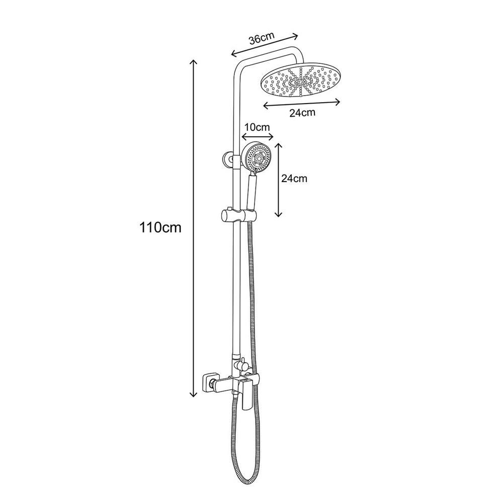 ฝักบัว RAIN SHOWER ผสม RASLAND RA F621-BLACK สีดำ