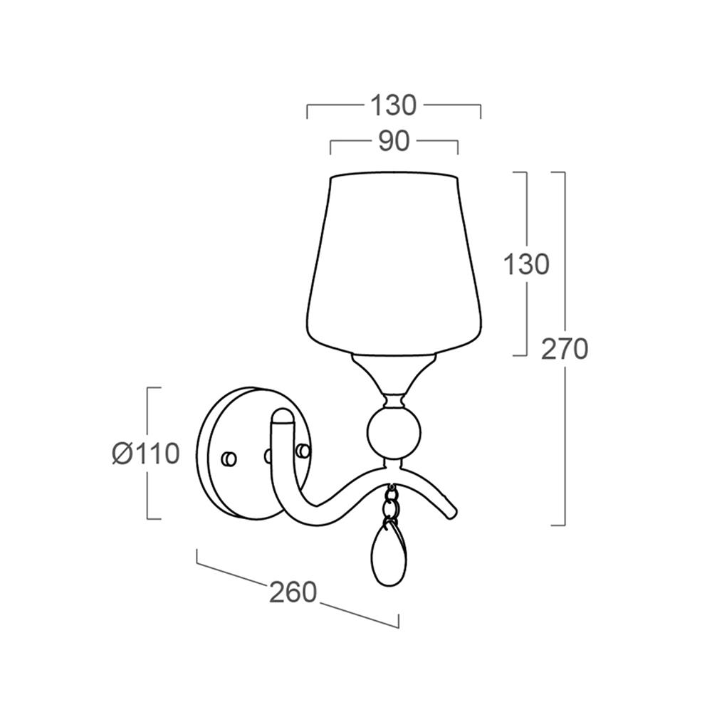 ไฟกิ่งภายใน LUMAX 01-02489 สีขาว/น้ำตาล 1 หัว