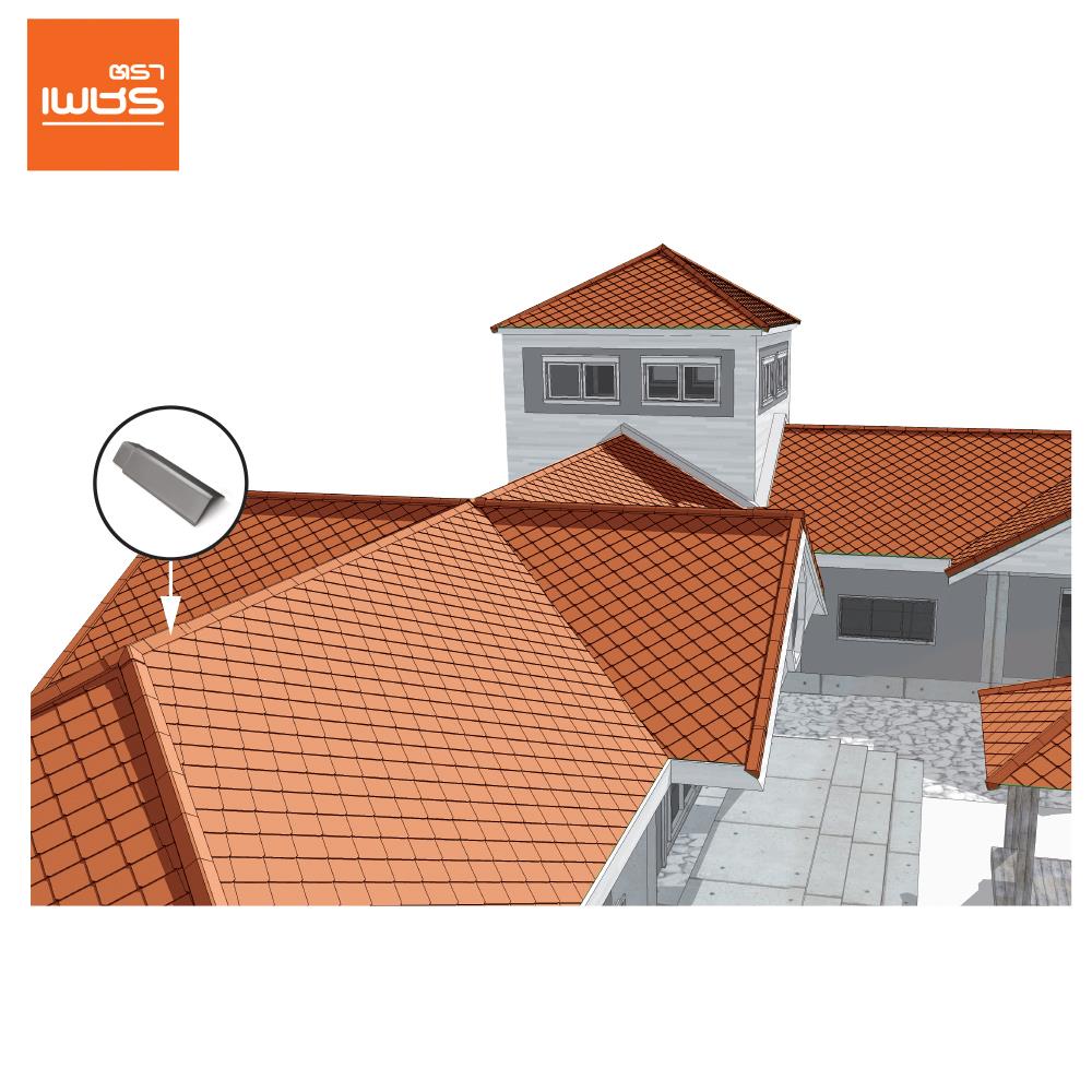 ครอบสันหลังคา เจียระไน ตราเพชร 60x21 ซม. สีเทาเงิน