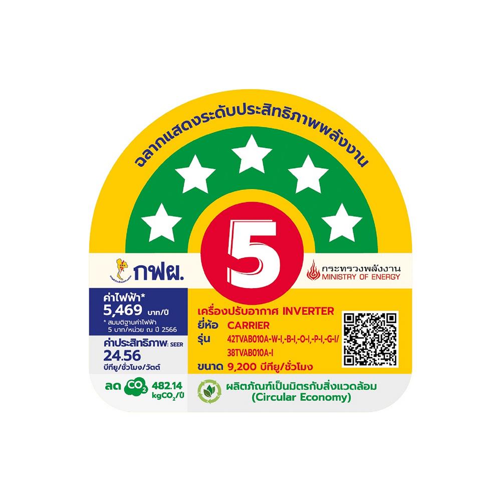 แอร์ผนัง CARRIER 42TVAB010AGI 9200 บีทียู อินเวอร์เตอร์