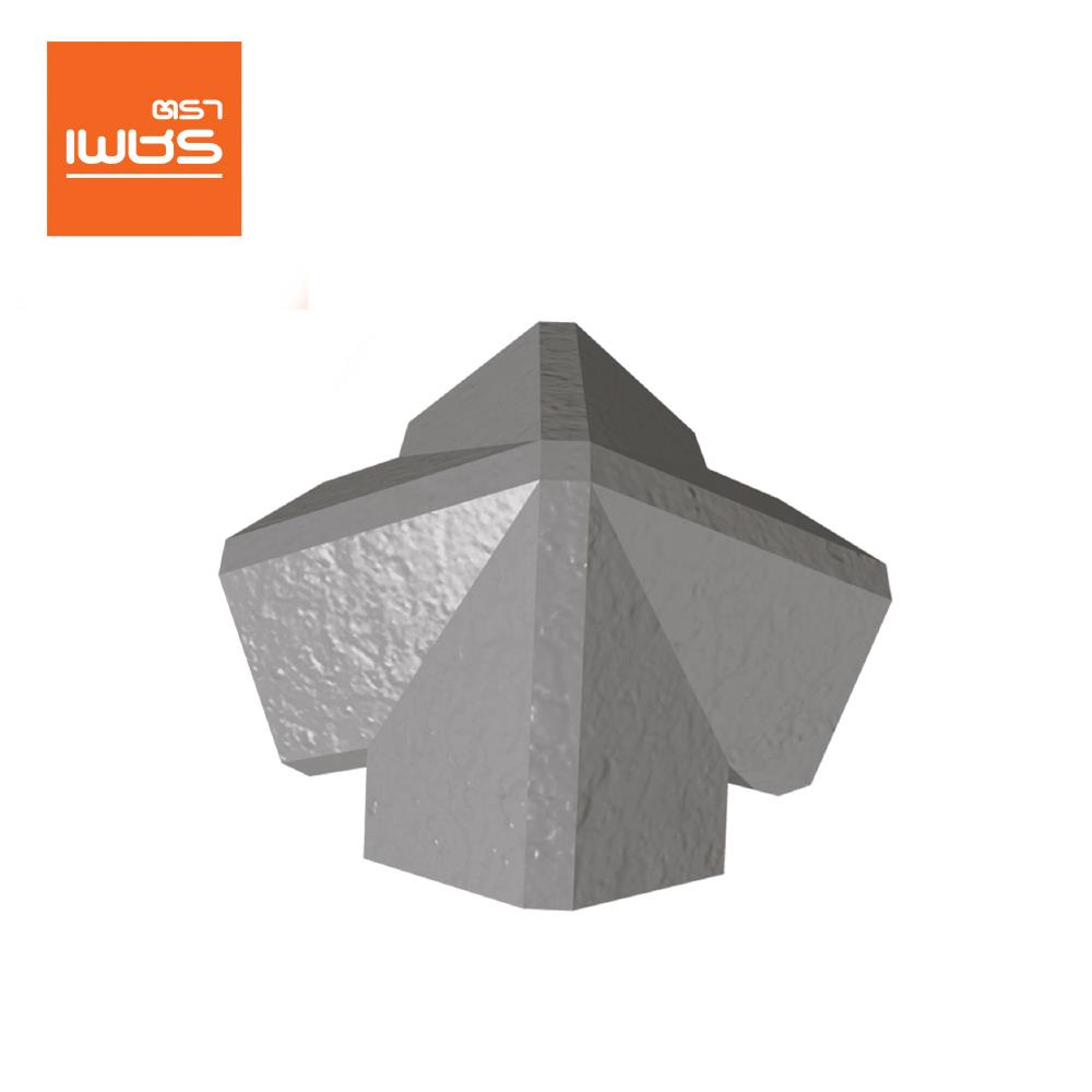 ครอบ 4 ทาง 40 องศา เจียระไน ตราเพชร 21x40 ซม.  สีเทาเงิน