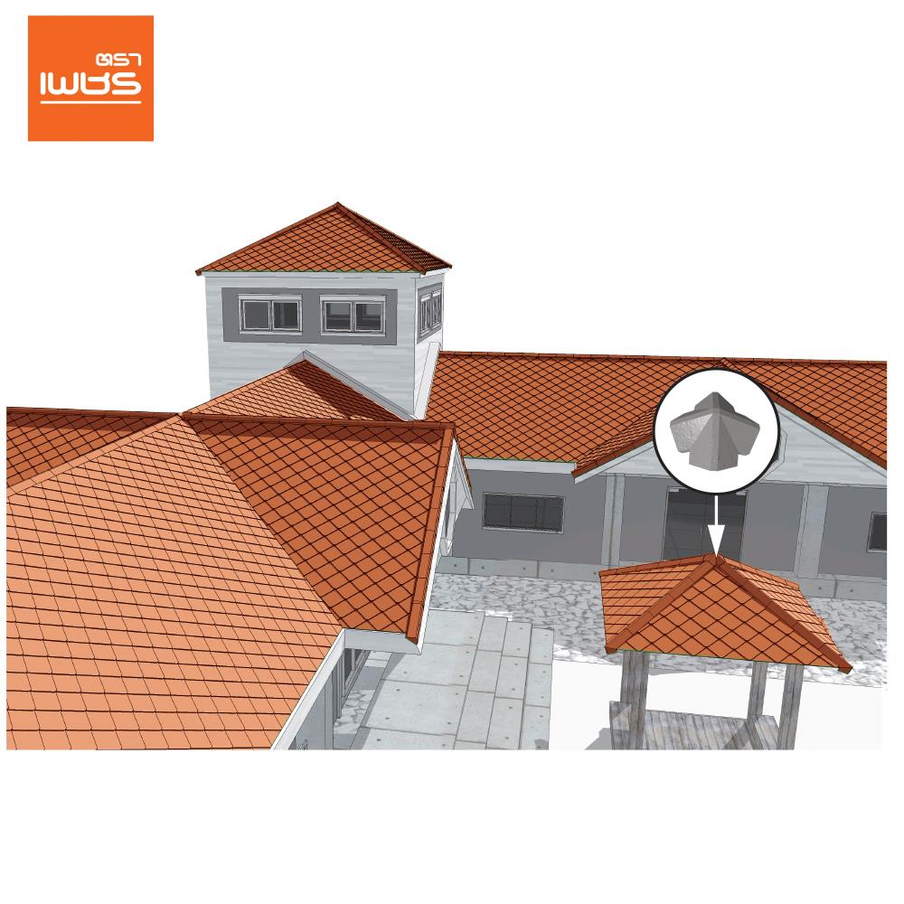 ครอบ 4 ทาง 40 องศา เจียระไน ตราเพชร 21x40 ซม.  สีเทาเงิน