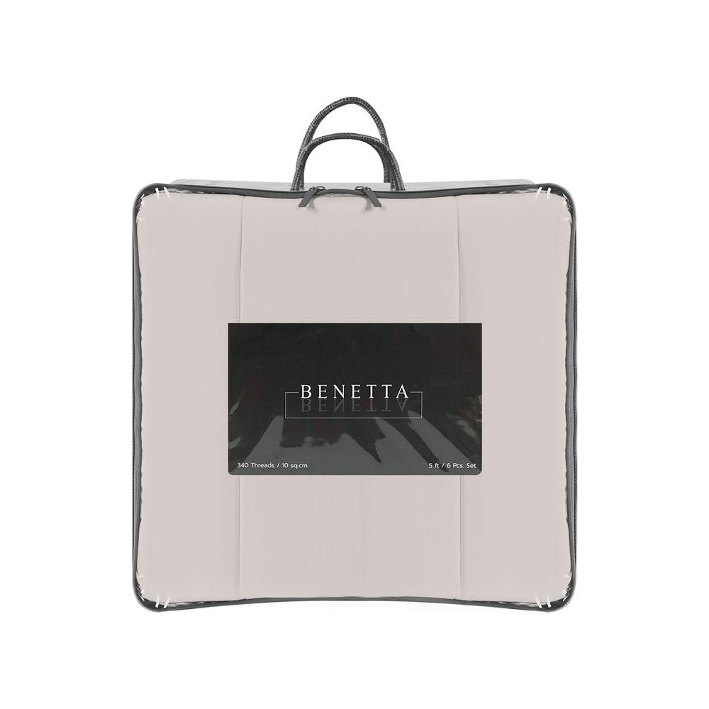 ชุดผ้าปูที่นอน 6 ฟุต 6 ชิ้น BENETTA ICY สี BROWN