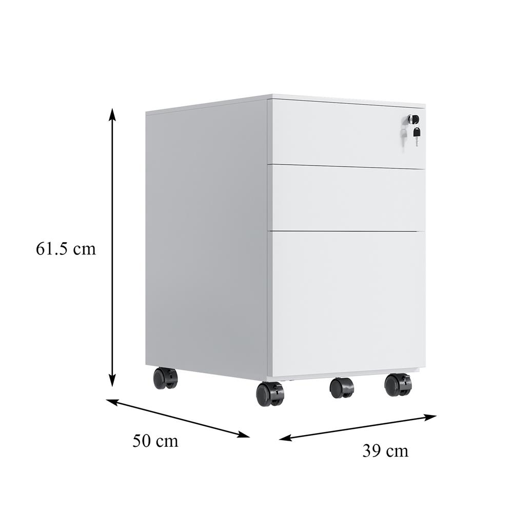 ตู้เหล็ก 3 ลิ้นชัก FURDINI KULLEN FYD-H016 สีขาว