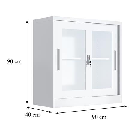 ตู้เหล็กบานเลื่อนกระจก FURDINI KULLEN FYD-W002 สีขาว_4