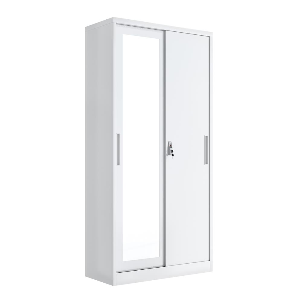 ตู้เสื้อผ้าเหล็ก 2 บานเลื่อน FURDINI KULLEN FYD-G009 สีขาว