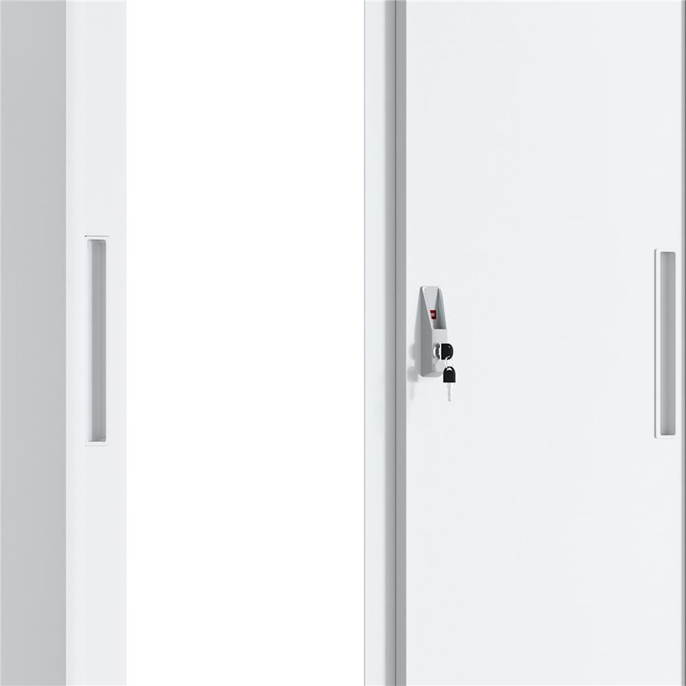 ตู้เสื้อผ้าเหล็ก 2 บานเลื่อน FURDINI KULLEN FYD-G009 สีขาว