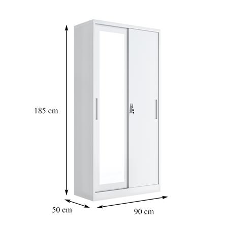 ตู้เสื้อผ้าเหล็ก 2 บานเลื่อน FURDINI KULLEN FYD-G009 สีขาว_4