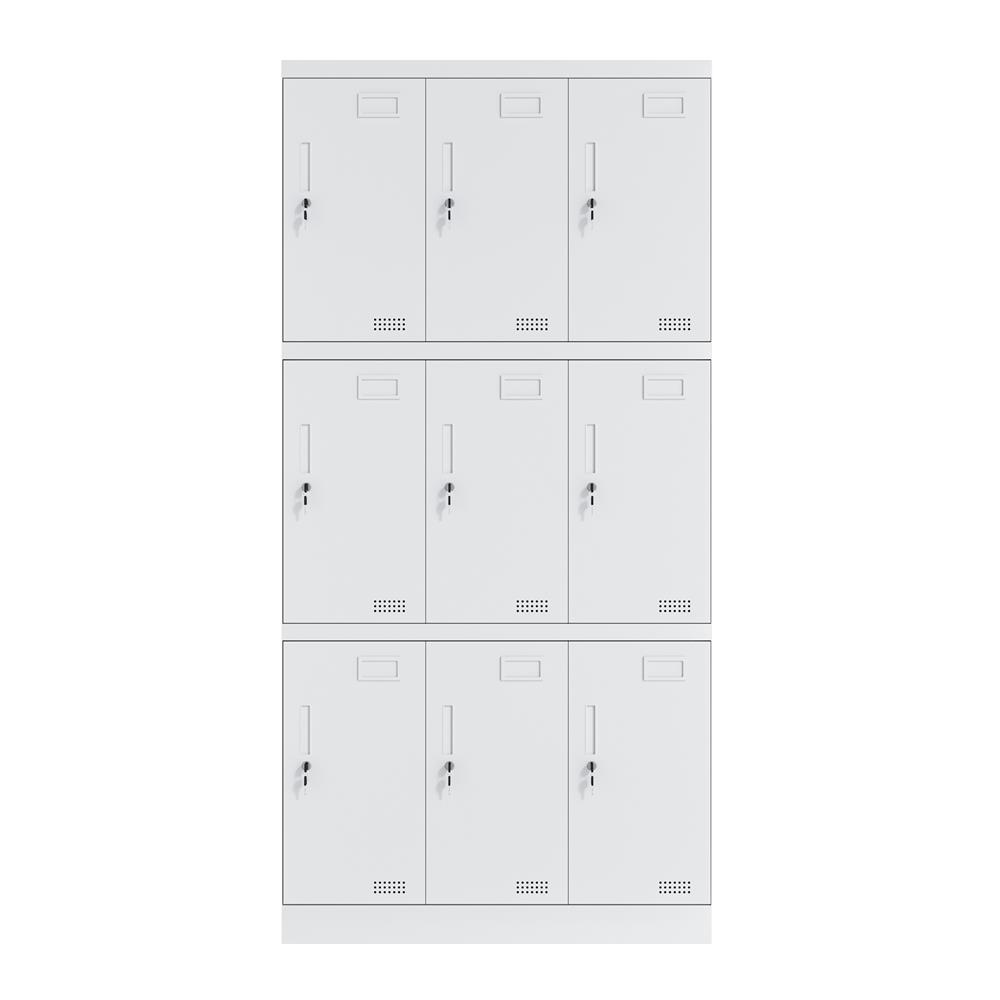 ตู้ล็อกเกอร์เหล็ก 9 ประตู FURDINI KULLEN FYD-DG005 สีขาว