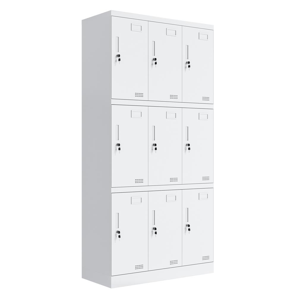 ตู้ล็อกเกอร์เหล็ก 9 ประตู FURDINI KULLEN FYD-DG005 สีขาว
