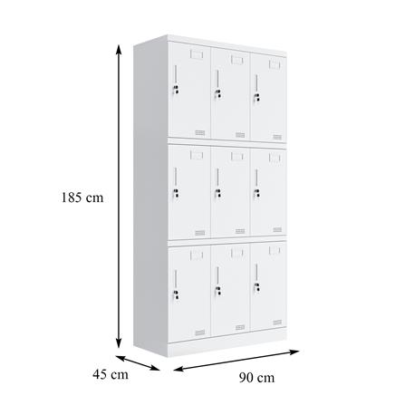 ตู้ล็อกเกอร์เหล็ก 9 ประตู FURDINI KULLEN FYD-DG005 สีขาว_5