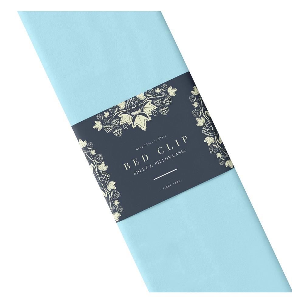 ผ้าปูที่นอน 9.5 ฟุต BED CLIP MICROTEX 14 นิ้ว สี BLUE