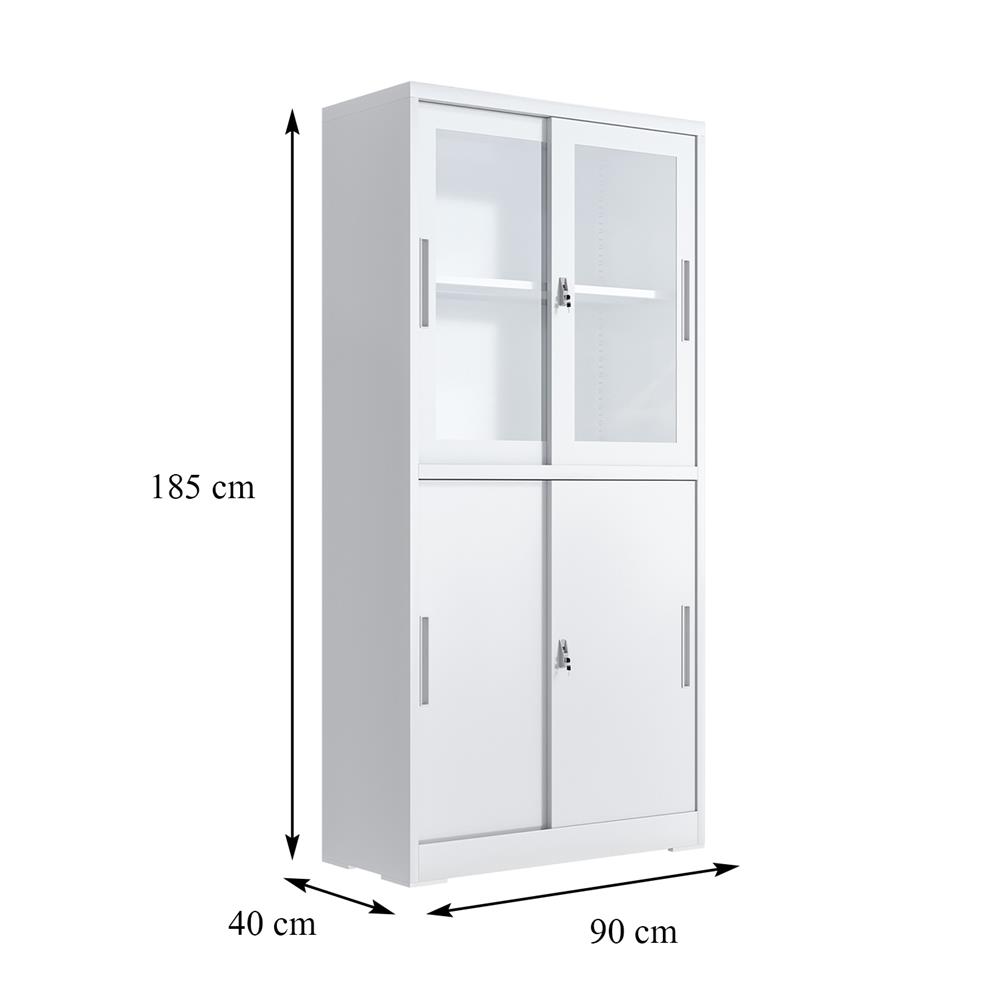 ตู้เหล็กสูงบานเลื่อน FURDINI KULLEN FYD-W017 สีขาว
