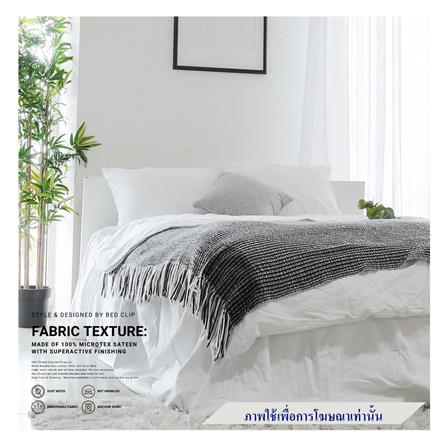 ผ้าปูที่นอน 9.5 ฟุต BED CLIP MICROTEX 14 นิ้ว สี WHITE_0