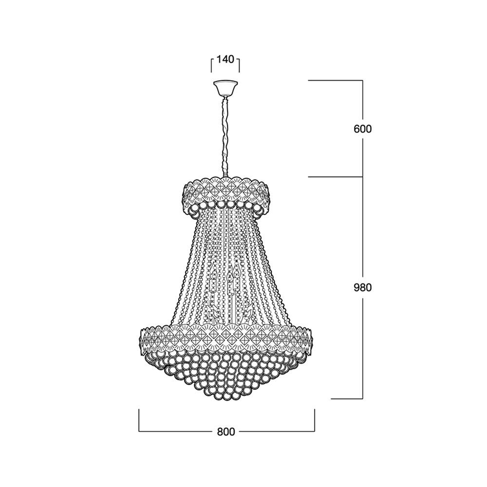 ไฟช่อ LUMAX 01-02989 สีทอง/ใส 24 หัว
