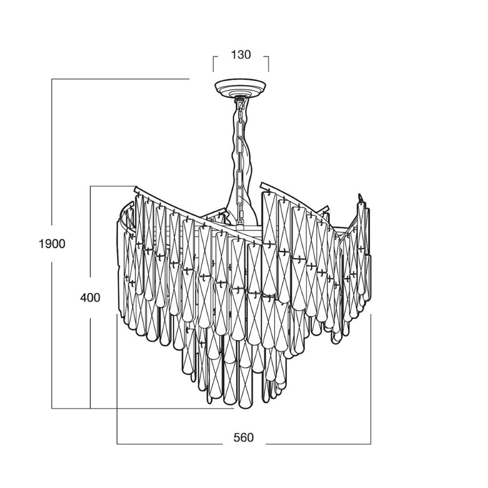 ไฟช่อ L&E 01-03074 สีทอง/ใส 16 หัว