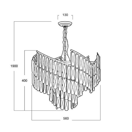 ไฟช่อ L&E 01-03074 สีทอง/ใส 16 หัว_3