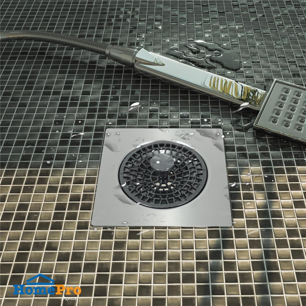 ตะแกรงกันกลิ่น DEXZON SS PLATE DIY สีดำ/เทา