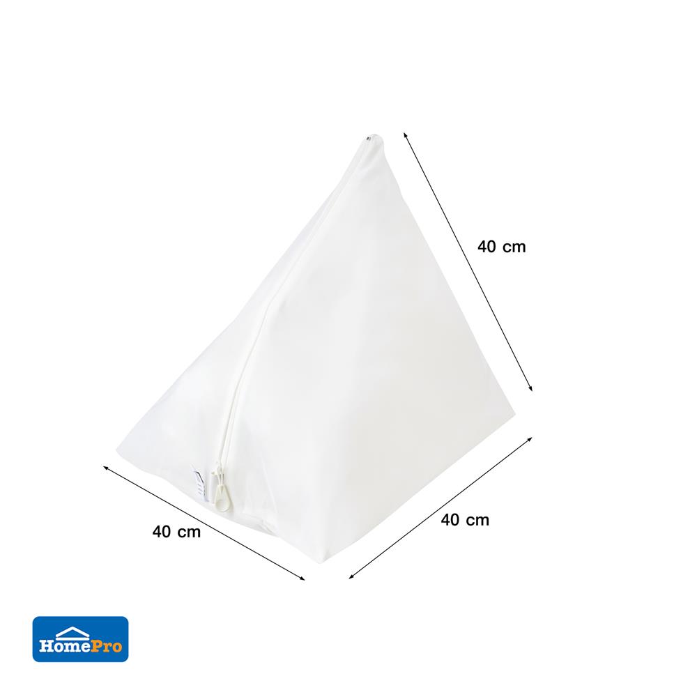 ถุงซักผ้าทรงสามเหลี่ยมเนื้อละเอียด 40x40 ซม. PLIM MESH สีขาว