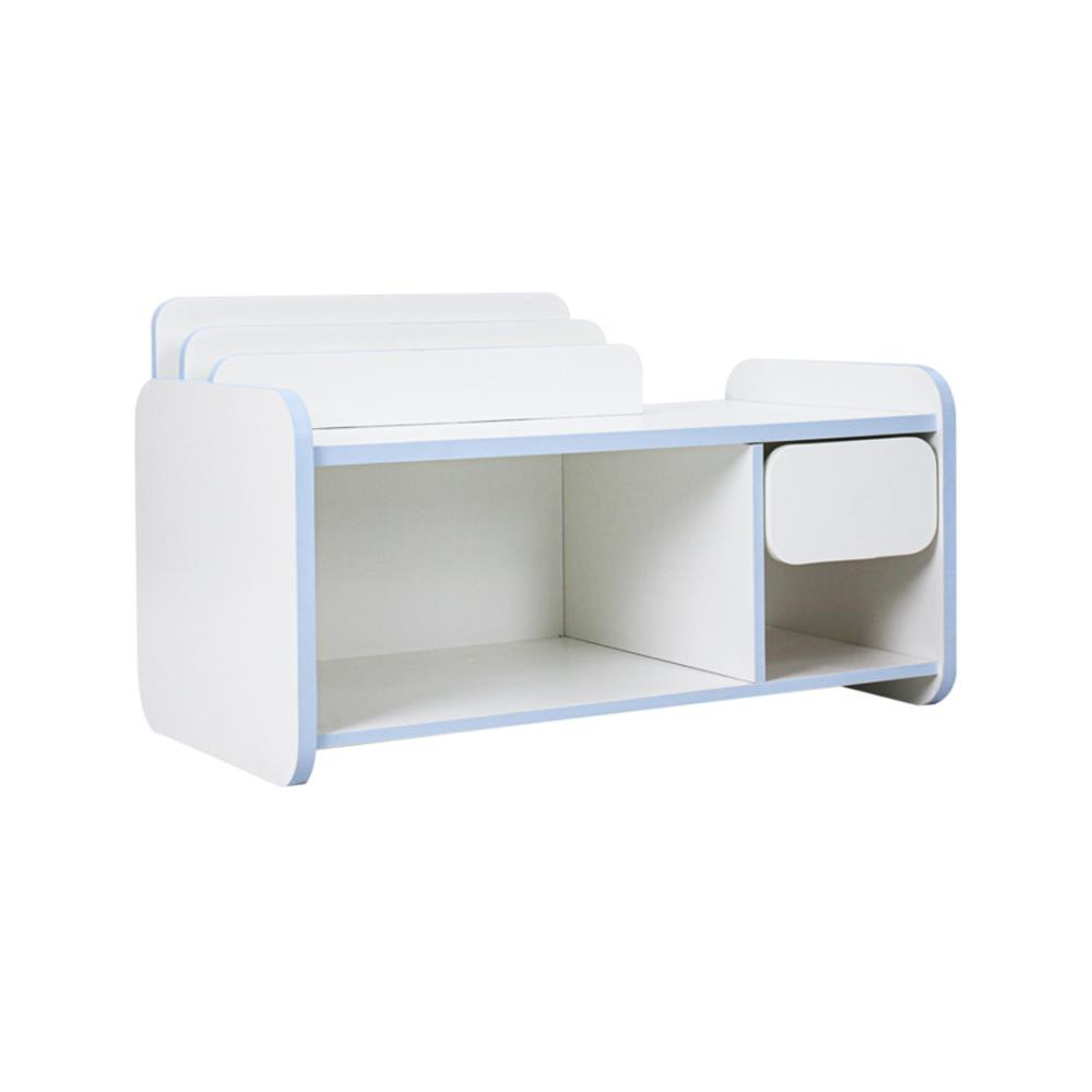 ชั้นวางหนังสือสำหรับเด็ก OYAKOO CARTER สีขาว/ฟ้า