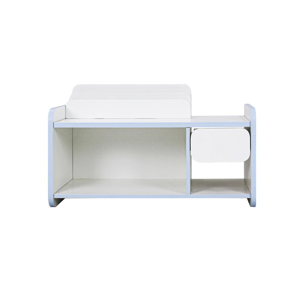 ชั้นวางหนังสือสำหรับเด็ก OYAKOO CARTER สีขาว/ฟ้า