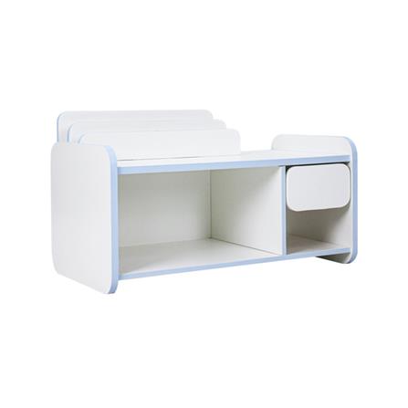 ชั้นวางหนังสือสำหรับเด็ก OYAKOO CARTER สีขาว/ฟ้า