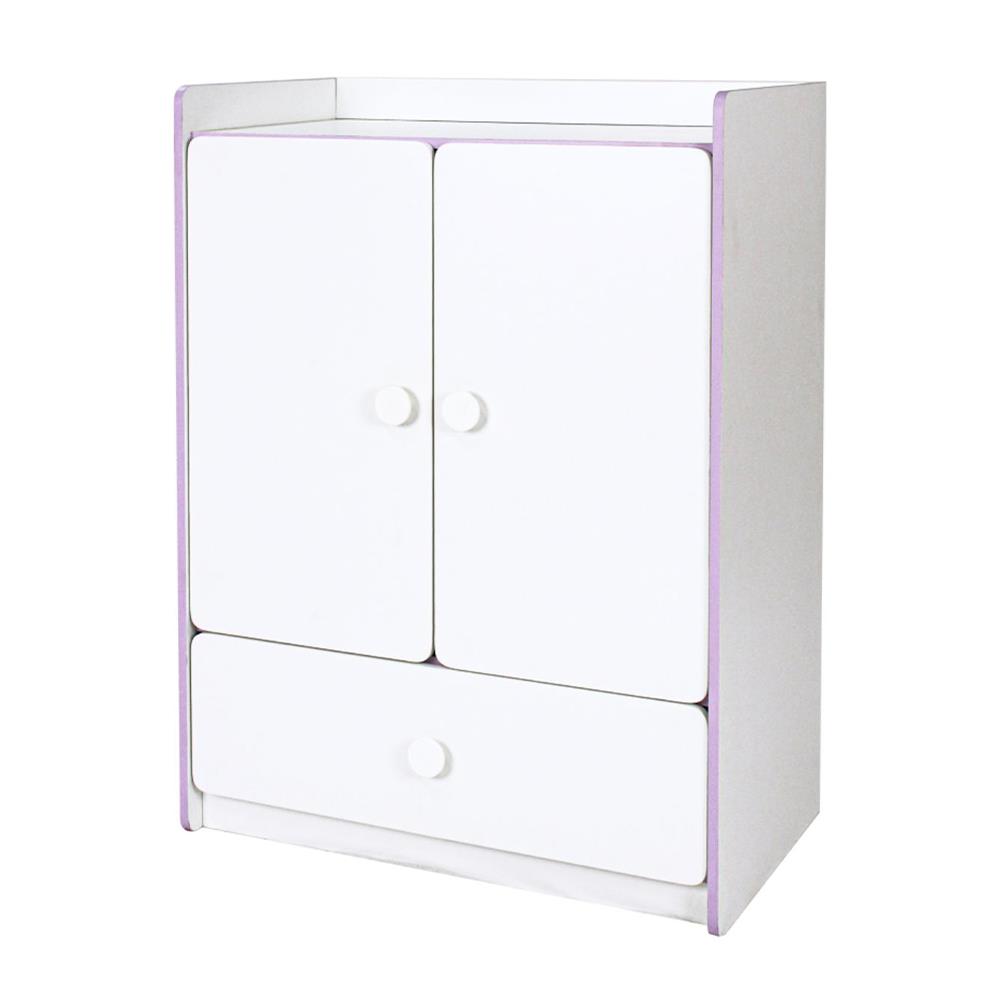 ตู้เสื้อผ้าสำหรับเด็ก 2 บานเปิด OYAKOO CARTER สีขาว/ชมพู