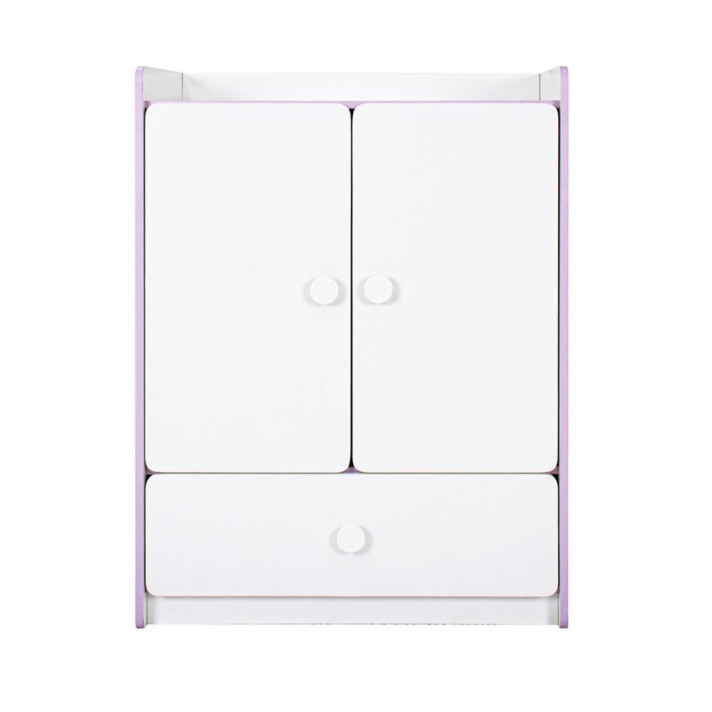 ตู้เสื้อผ้าสำหรับเด็ก 2 บานเปิด OYAKOO CARTER สีขาว/ชมพู