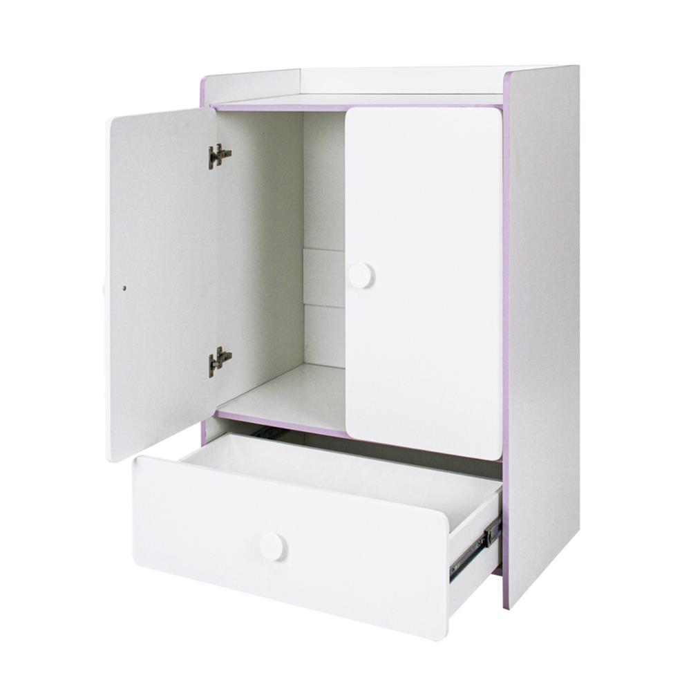 ตู้เสื้อผ้าสำหรับเด็ก 2 บานเปิด OYAKOO CARTER สีขาว/ชมพู