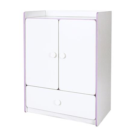ตู้เสื้อผ้าสำหรับเด็ก 2 บานเปิด OYAKOO CARTER สีขาว/ชมพู