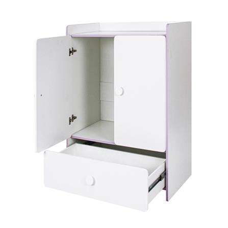 ตู้เสื้อผ้าสำหรับเด็ก 2 บานเปิด OYAKOO CARTER สีขาว/ชมพู_3