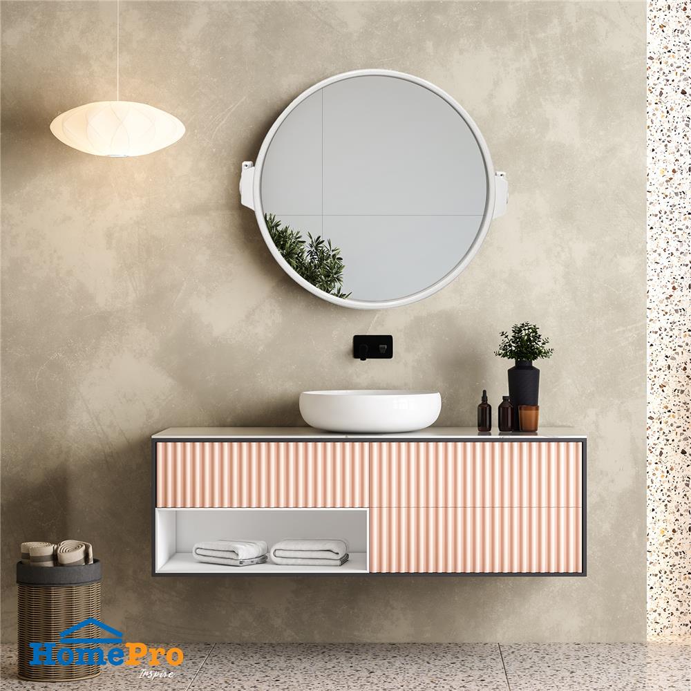 กระจกพลาสติก 1 ชิ้น BATH TIME 14914 กลม สีขาว